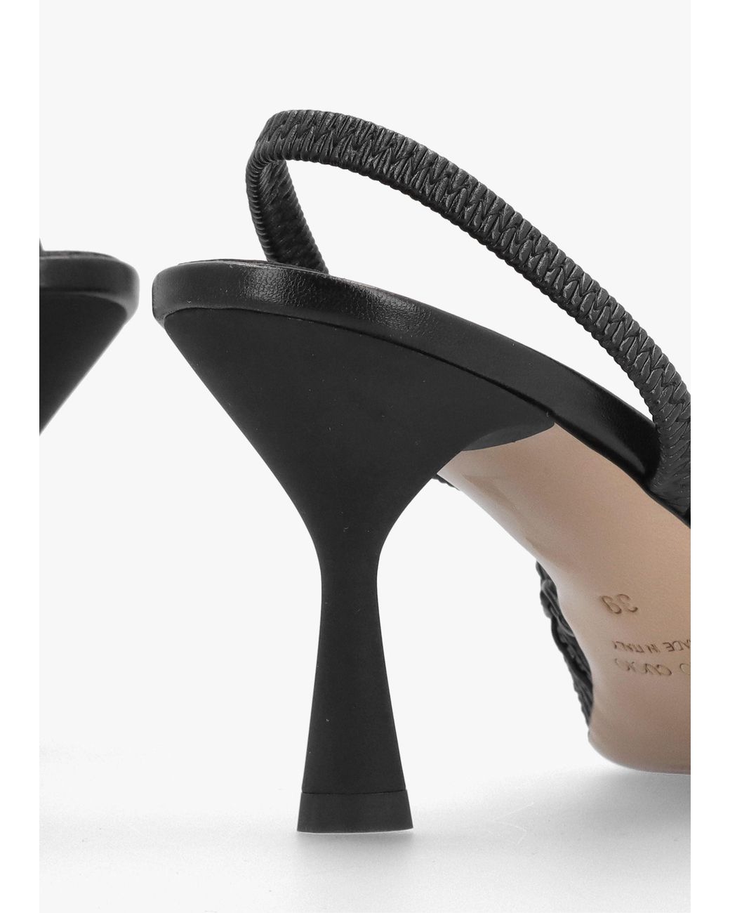 Daniel Black Tiffi Woven Sling Back Mid Heel Court Shoes