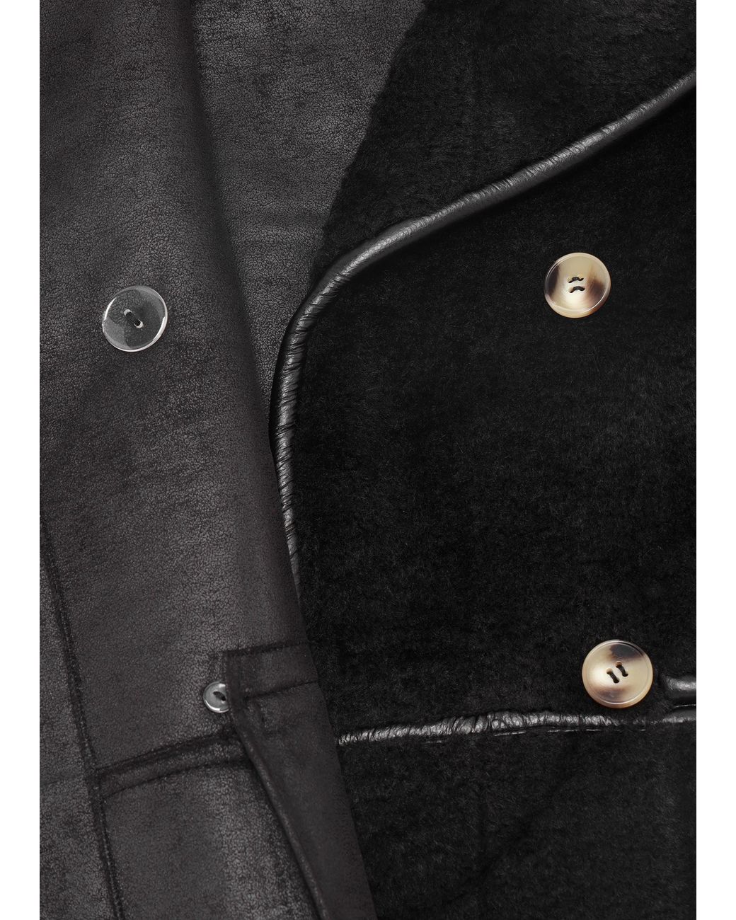 Oakwood Black Tilda Shearling Style Longline Coat