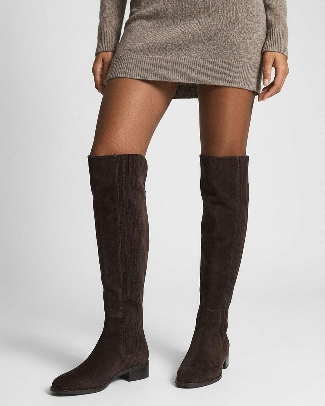 Daniel Black Miele Dark Suede Knee Boots