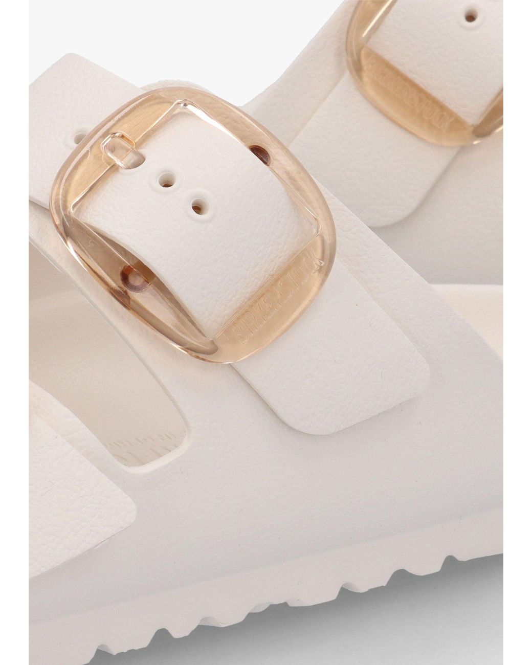 Birkenstock White Arizona Big Buckle Eva Eggshell Two Bar Mules