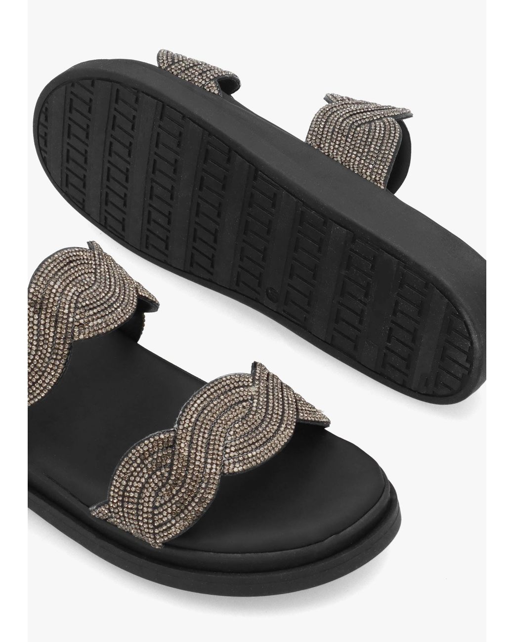 Daniel White Larkle Diamante Swirl Flat Mules