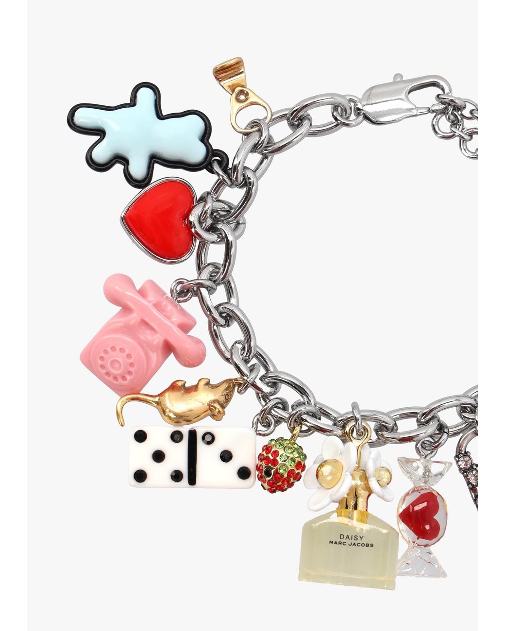 Marc Jacobs Pink The Sticker Charm Statement Multi Bracelet