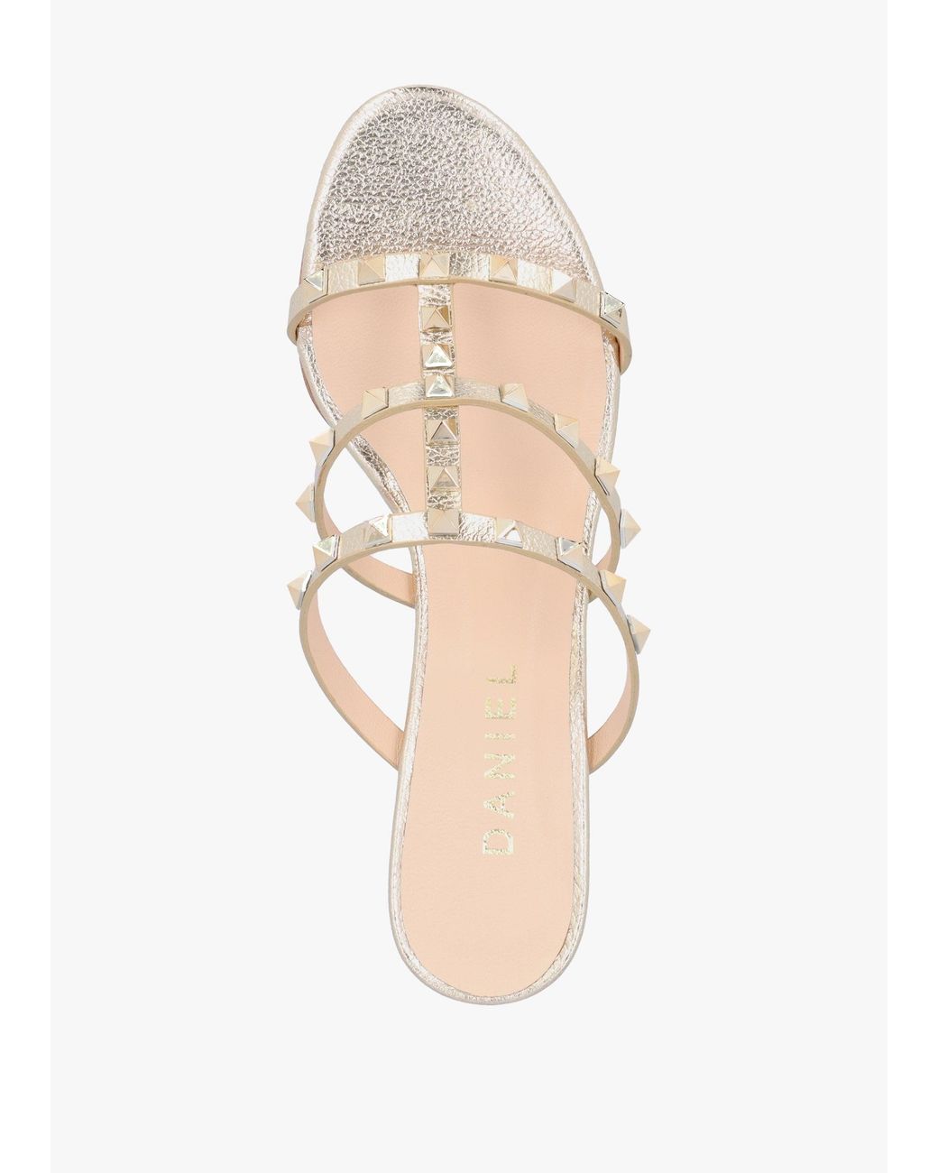 Daniel Natural Studder Embellished Block Heeled Mules