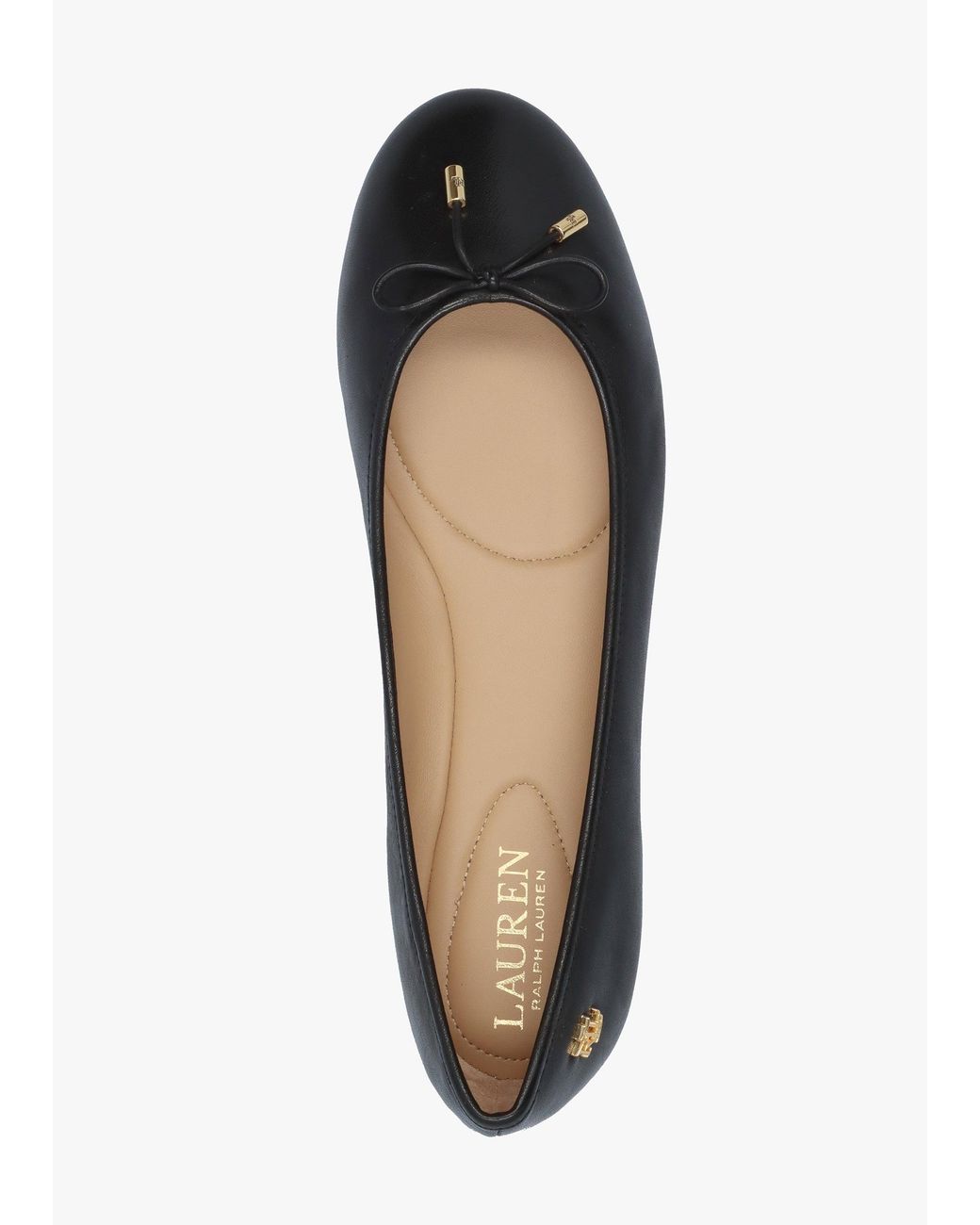 Ralph Lauren White Jayna Leather Ballet Pumps