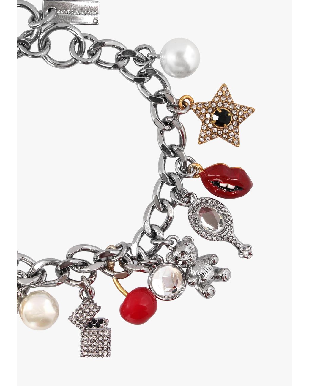 Marc Jacobs White The Crystal Trinket Charm Multi Bracelet