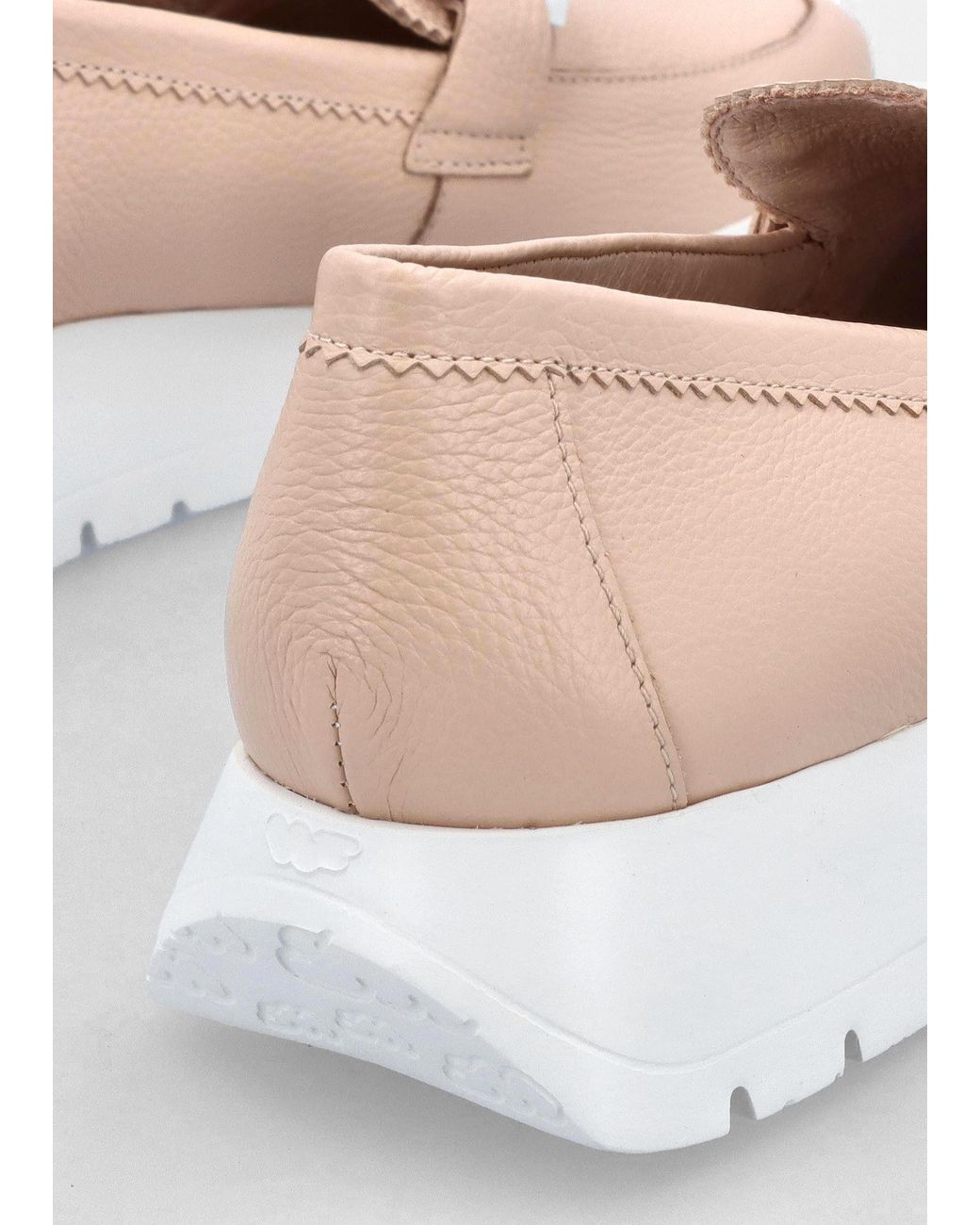 Wonders White Aura Nude Leather Loafers