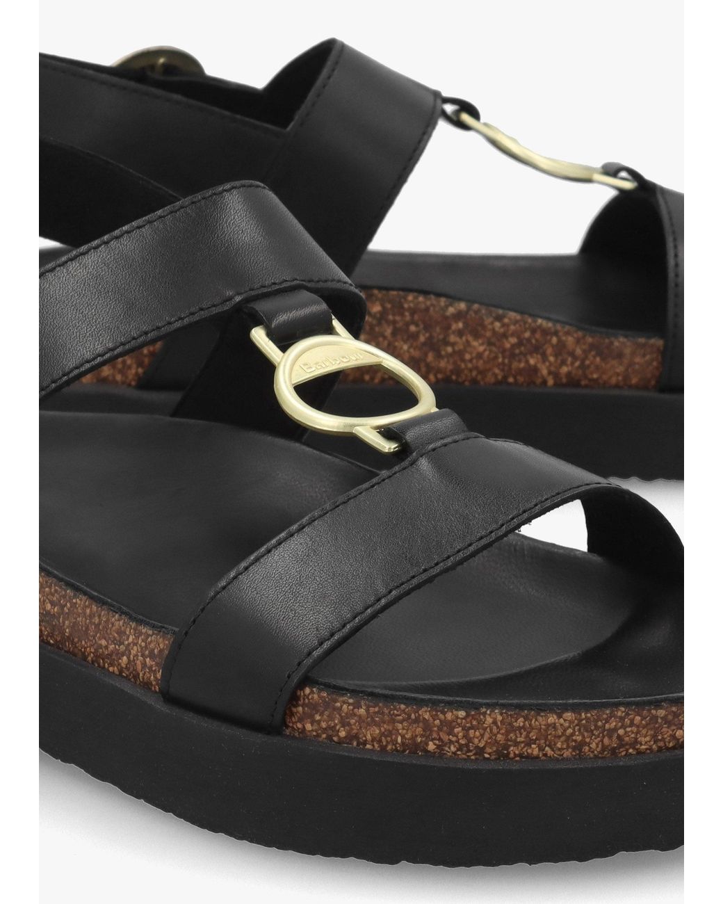 Barbour Black Gwen Sandals