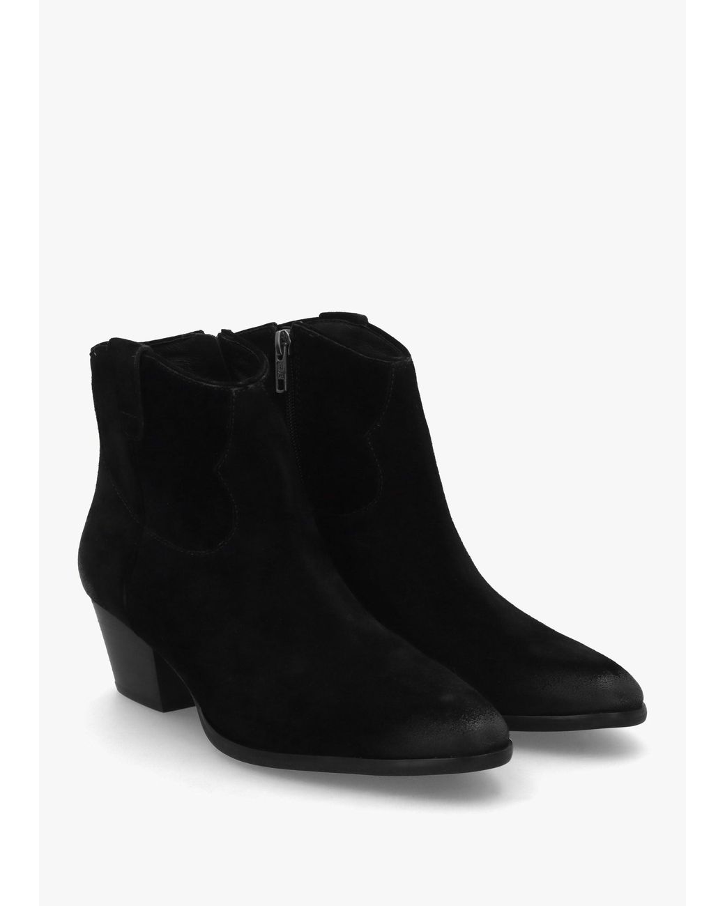Ash Black Fame Western Ankle Boots
