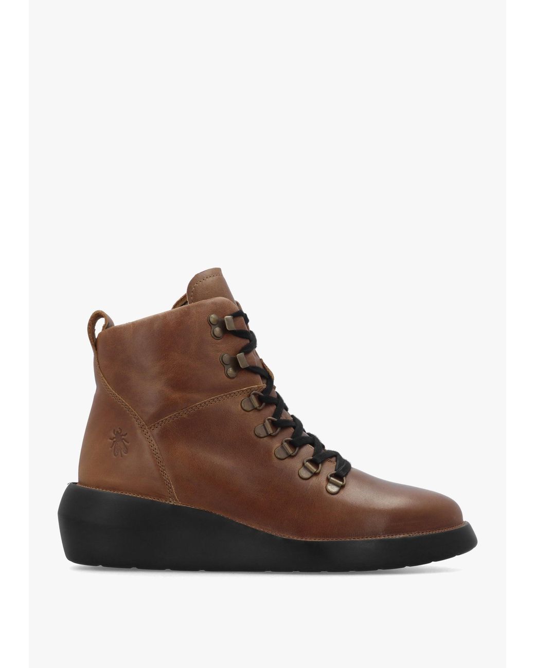 Fly London Brown Bika Hiker Wedge Boots