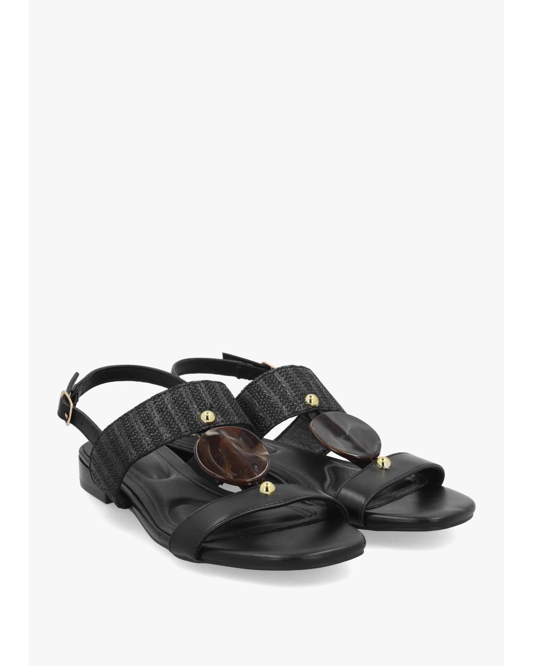 Moda In Pelle White Lexiia Two Bar Flat Sandals