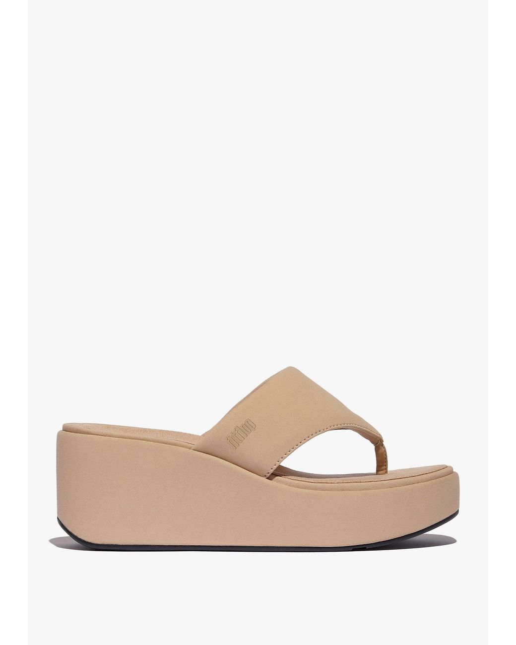 Fitflop White Platform Classic Toe Post Wedge Sandals