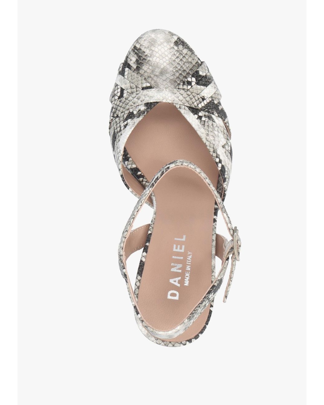 Daniel Metallic Avery Reptile Leather Heeled Sandals