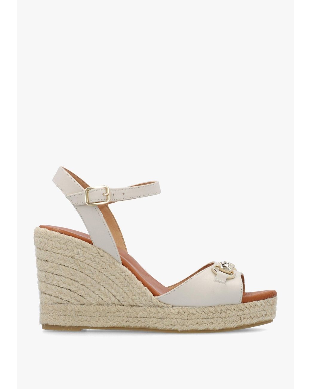Daniel Natural Jaffle Cream Leather Snaffle Wedge Espadrilles