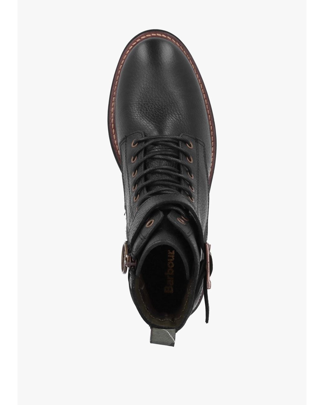 Barbour Black Heidi Pebbled Leather Camando Ankle Boots