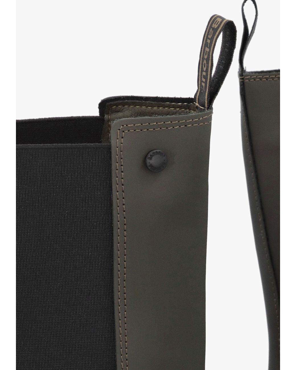 Barbour Black Sidneigh Rubberized Leather Chelsea Boots