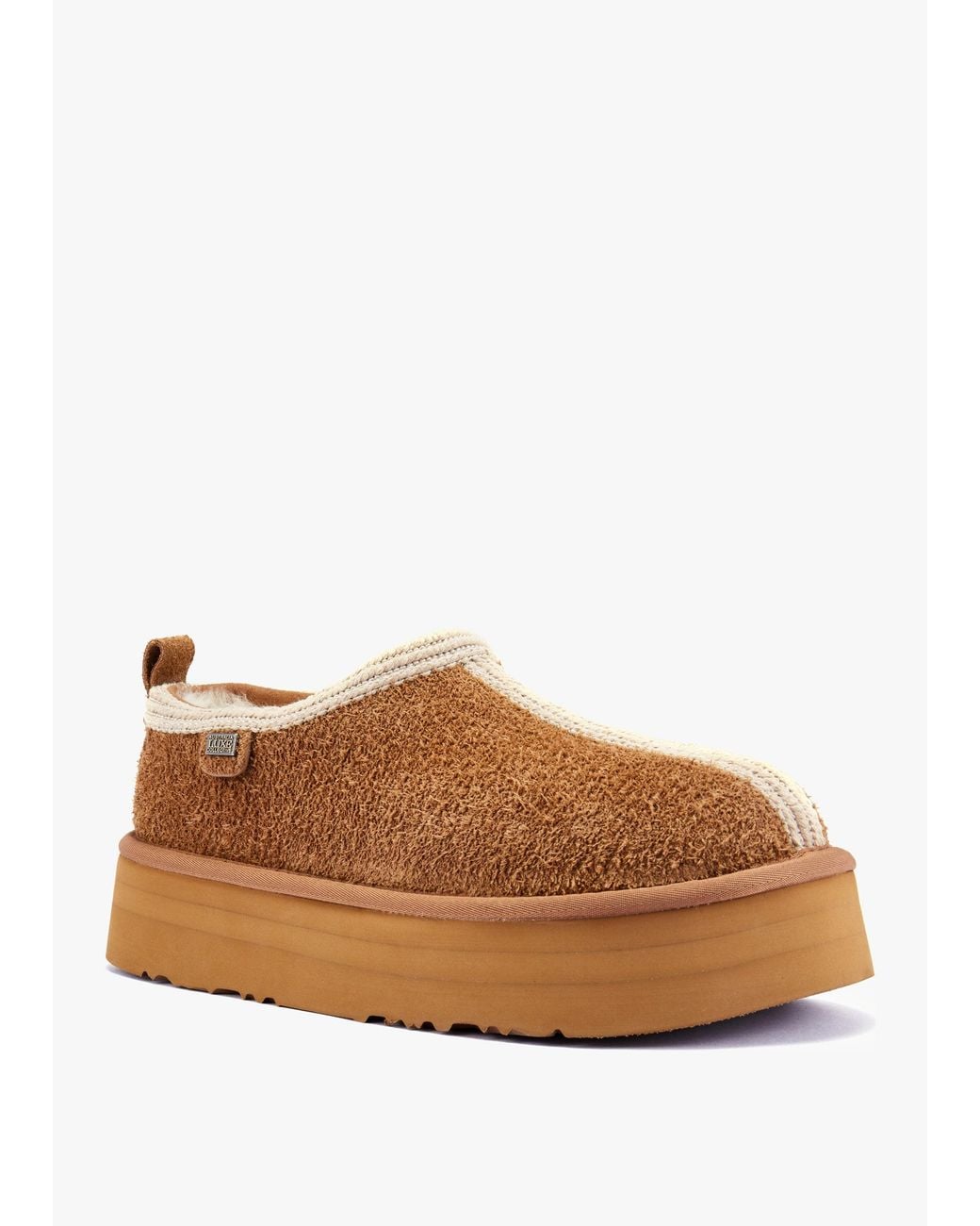 Australia Luxe Brown Outback Trim Platform Slippers