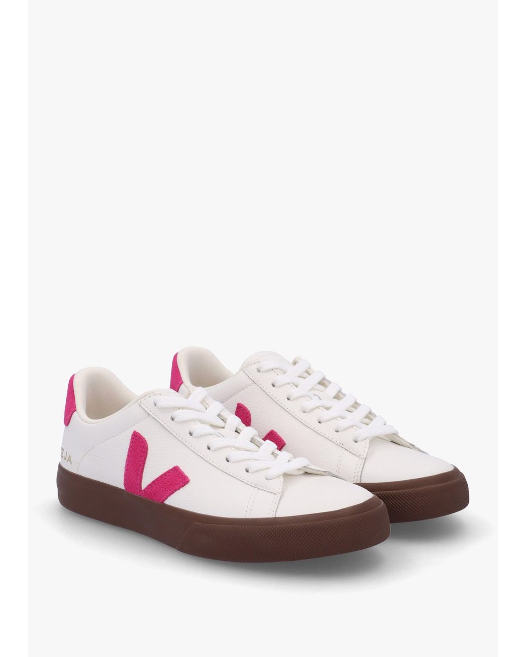 Veja Pink Campo Leather Bark Trainers