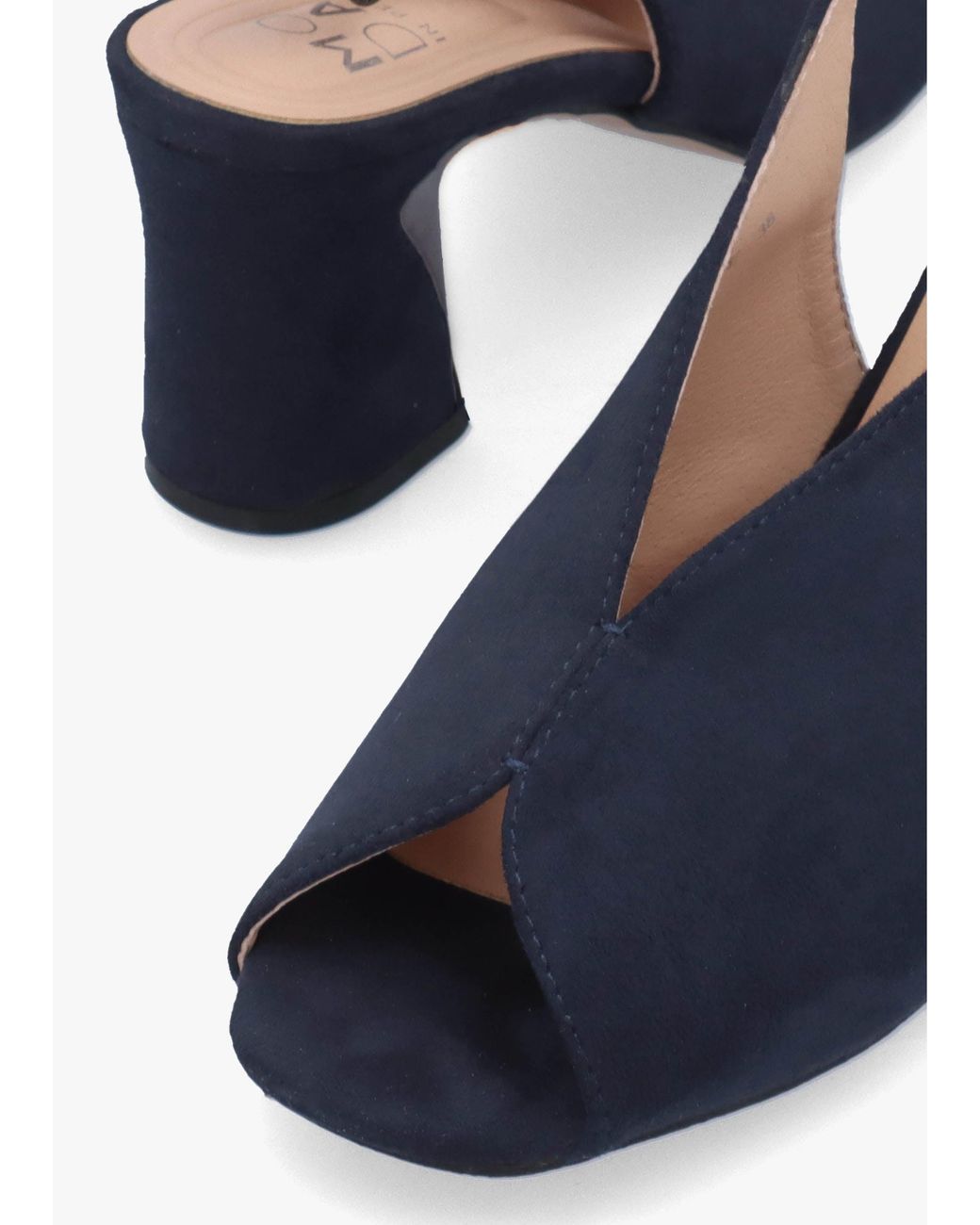 Moda In Pelle Blue Love Block Heel Sling Back Sandals