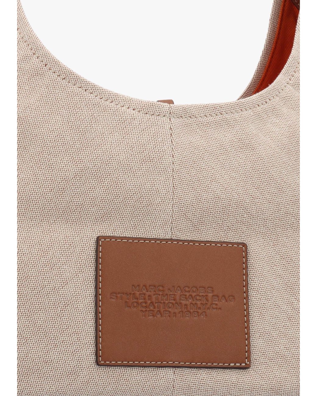 Marc Jacobs Natural The Leather Trim Canvas Belted Argan Oil Sack Bag
