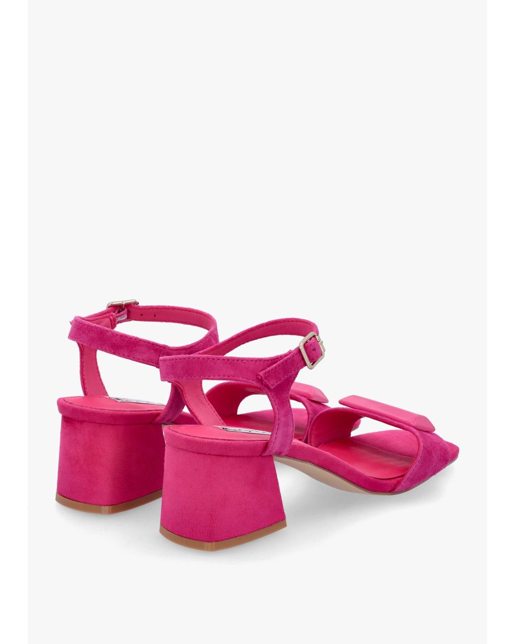 Osey Pink Villa Surry Fuchsia Suede Block Heel Sandals