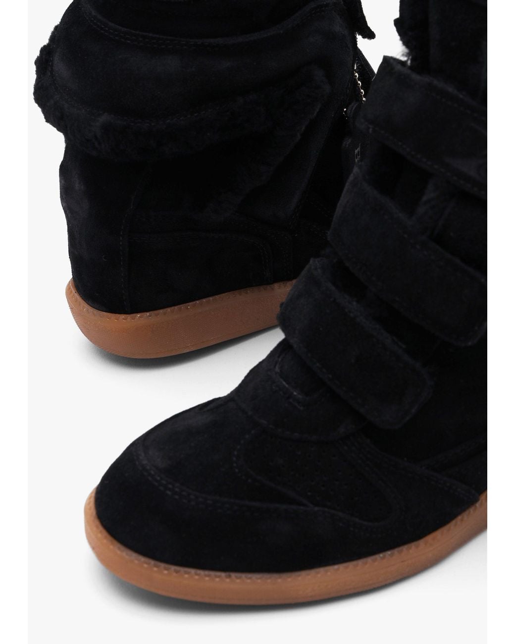 Bronx Black Jae-Yy Shearling High Top Wedge Trainers