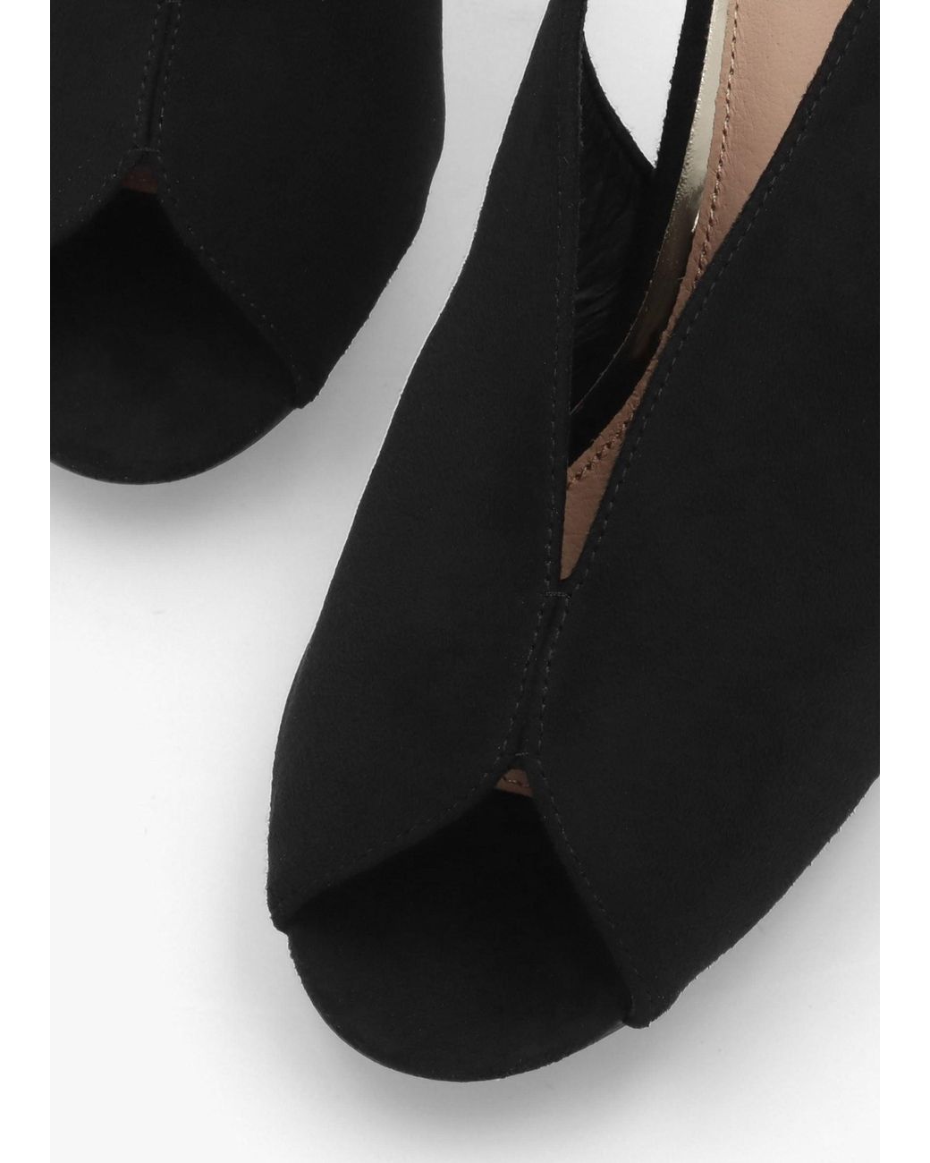 Moda In Pelle Black Maeva Suedette Jewelled Heel Sling Back Sandals