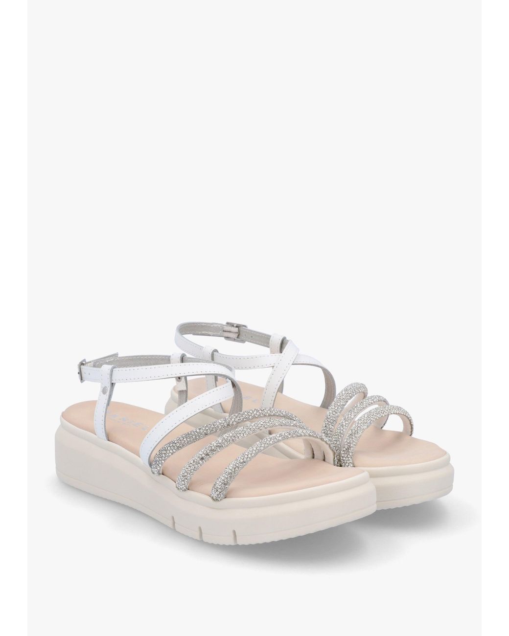 Daniel White Clematis Diamante Cross Strap Sandals