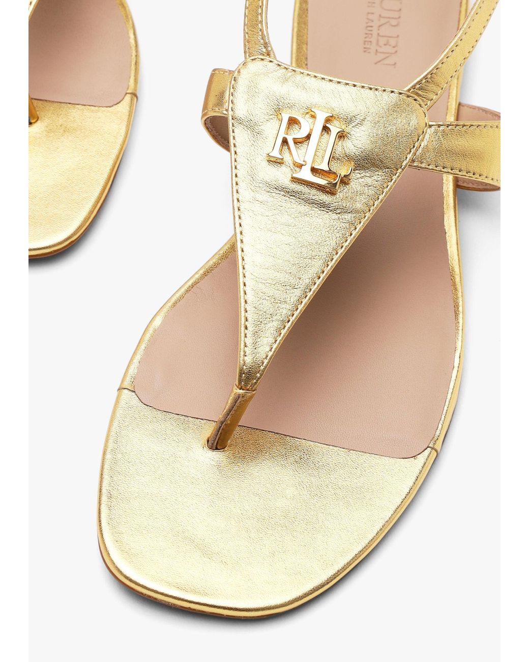Ralph Lauren Natural Everley Modern Toe Post Sandals