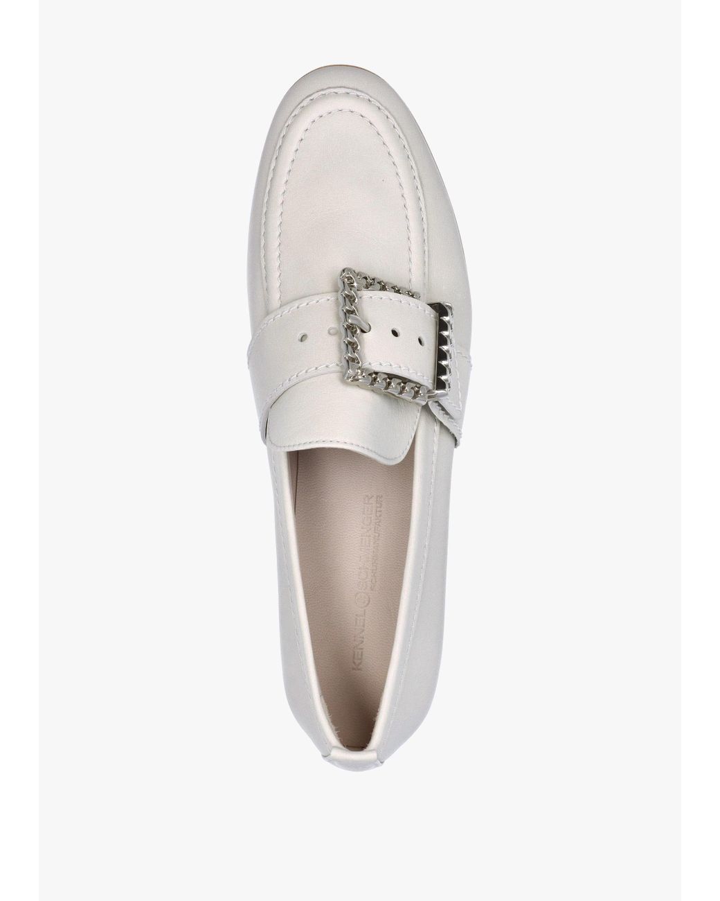 Kennel & Schmenger White Emma Leather Buckle Loafers