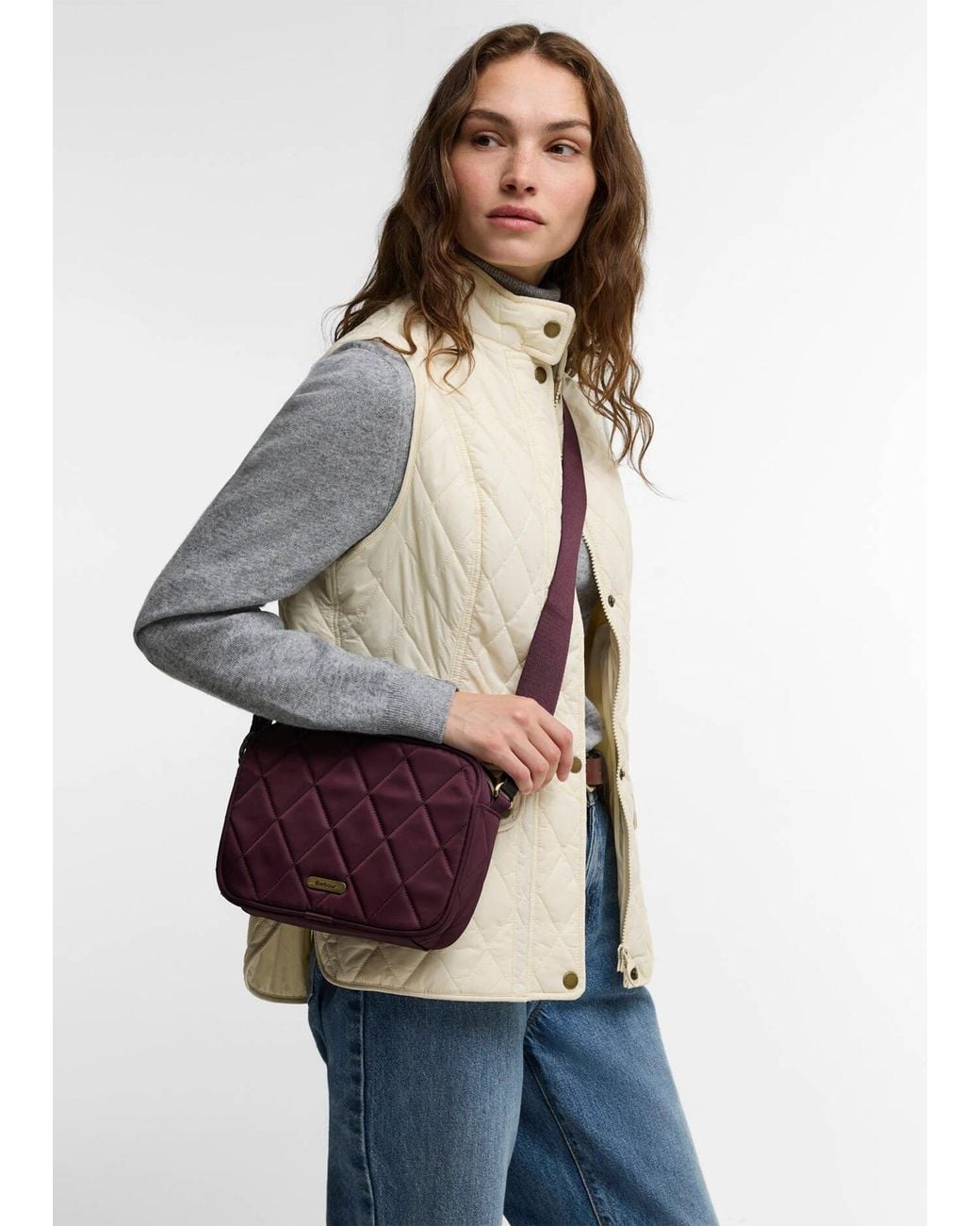 Barbour Purple Quilted Fig Cross-Body Bag