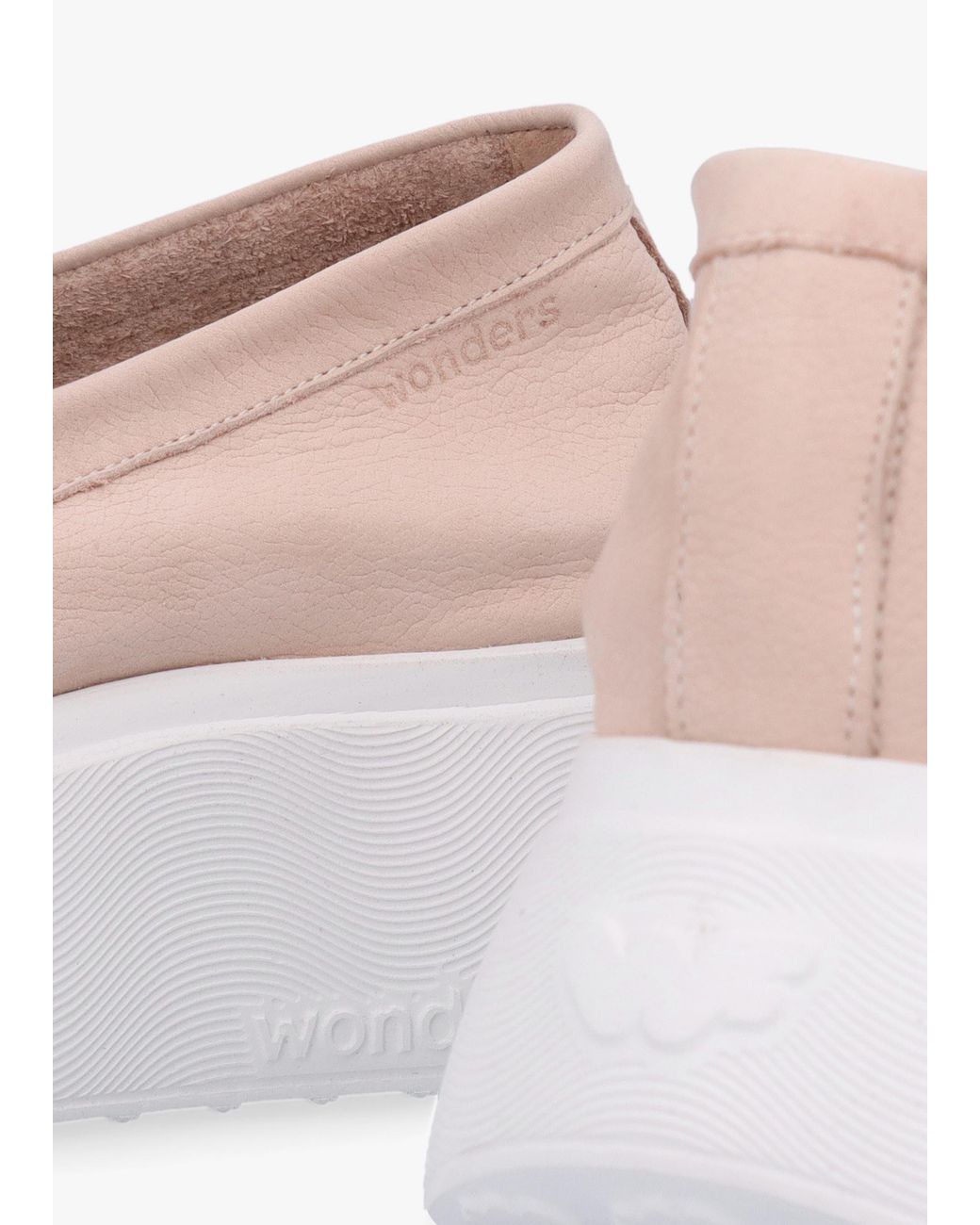 Wonders Pink Estela Nude Nubuck Leather Chunky Loafers
