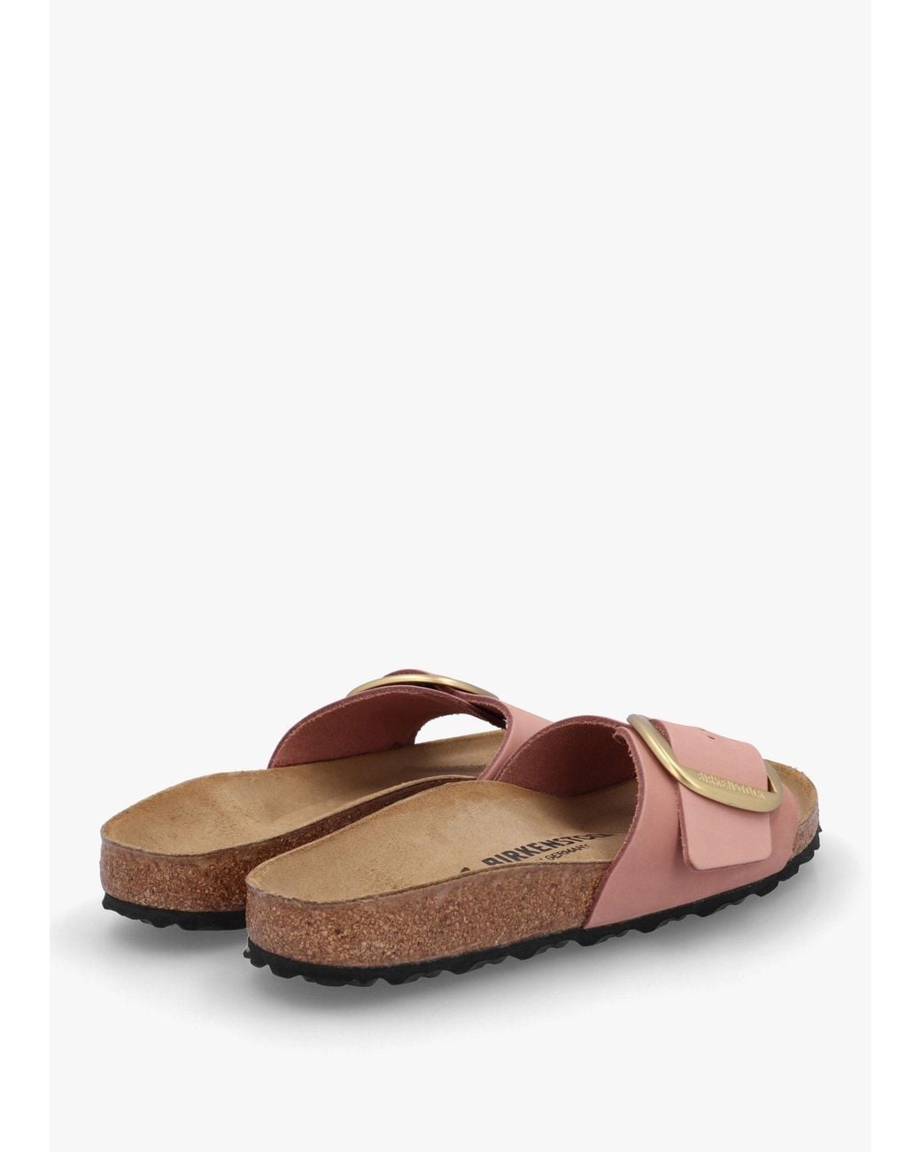 Birkenstock White Madrid Big Buckle Old Rose Nubuck Leather Mules
