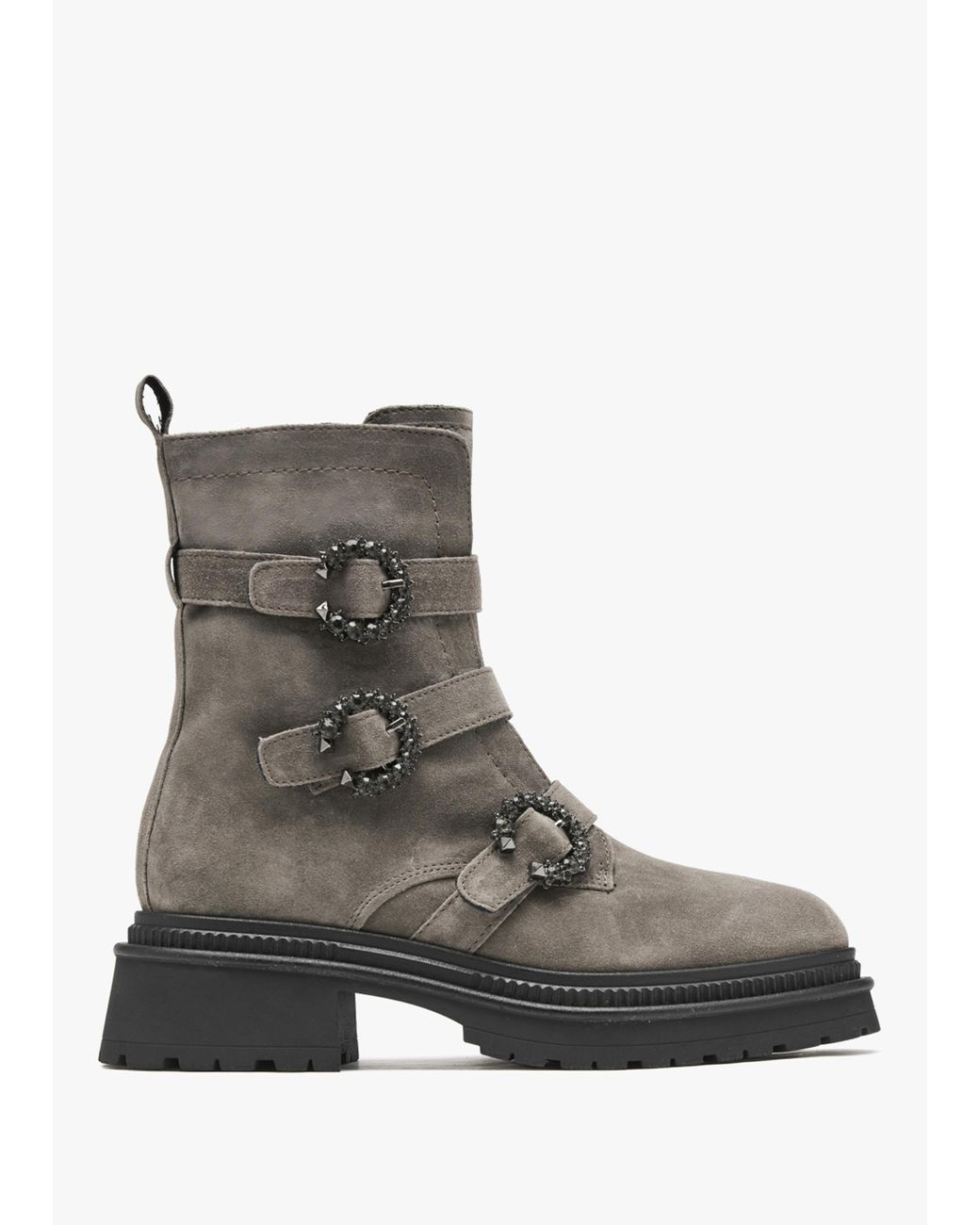 Womens grey shop biker boots