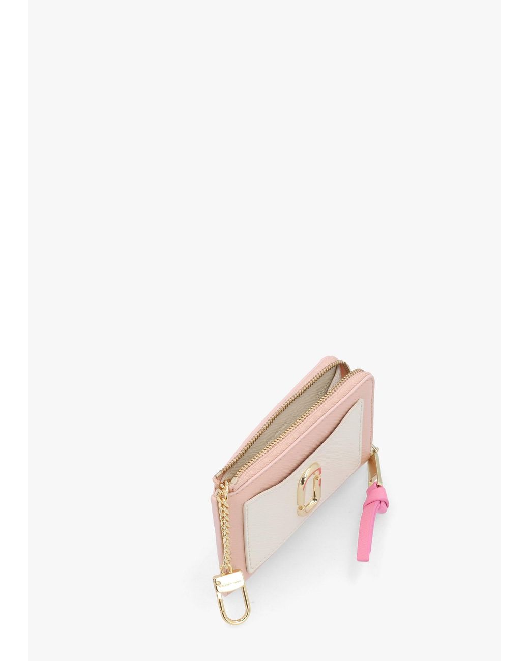 Marc Jacobs Pink The Utility Snapshot Top Zip Rose Multi Leather Wallet
