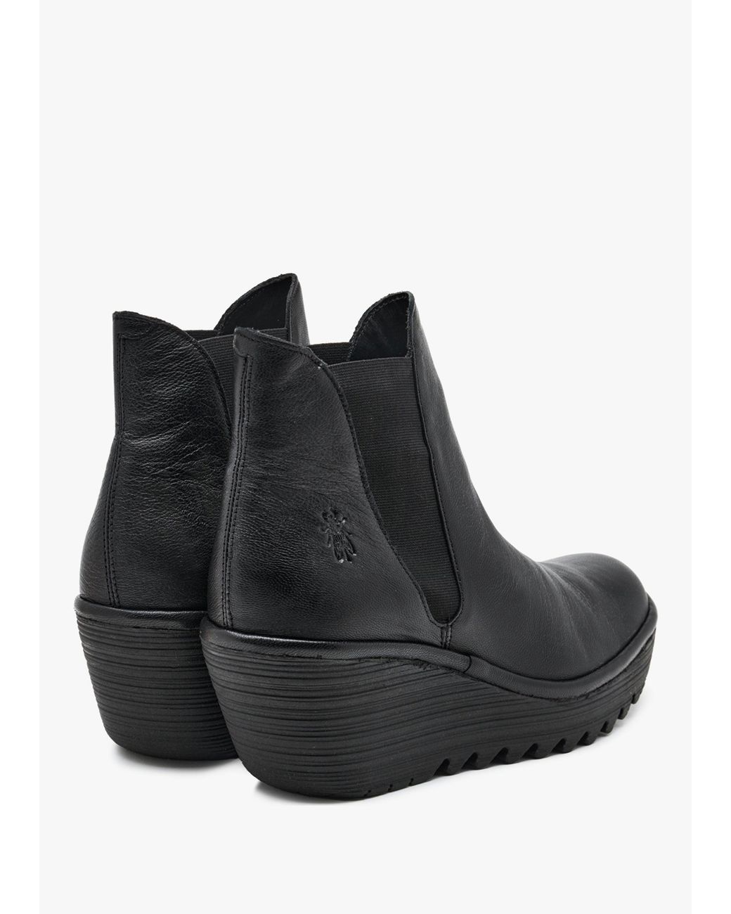 Fly London Black Woss Wedge Ankle Boots