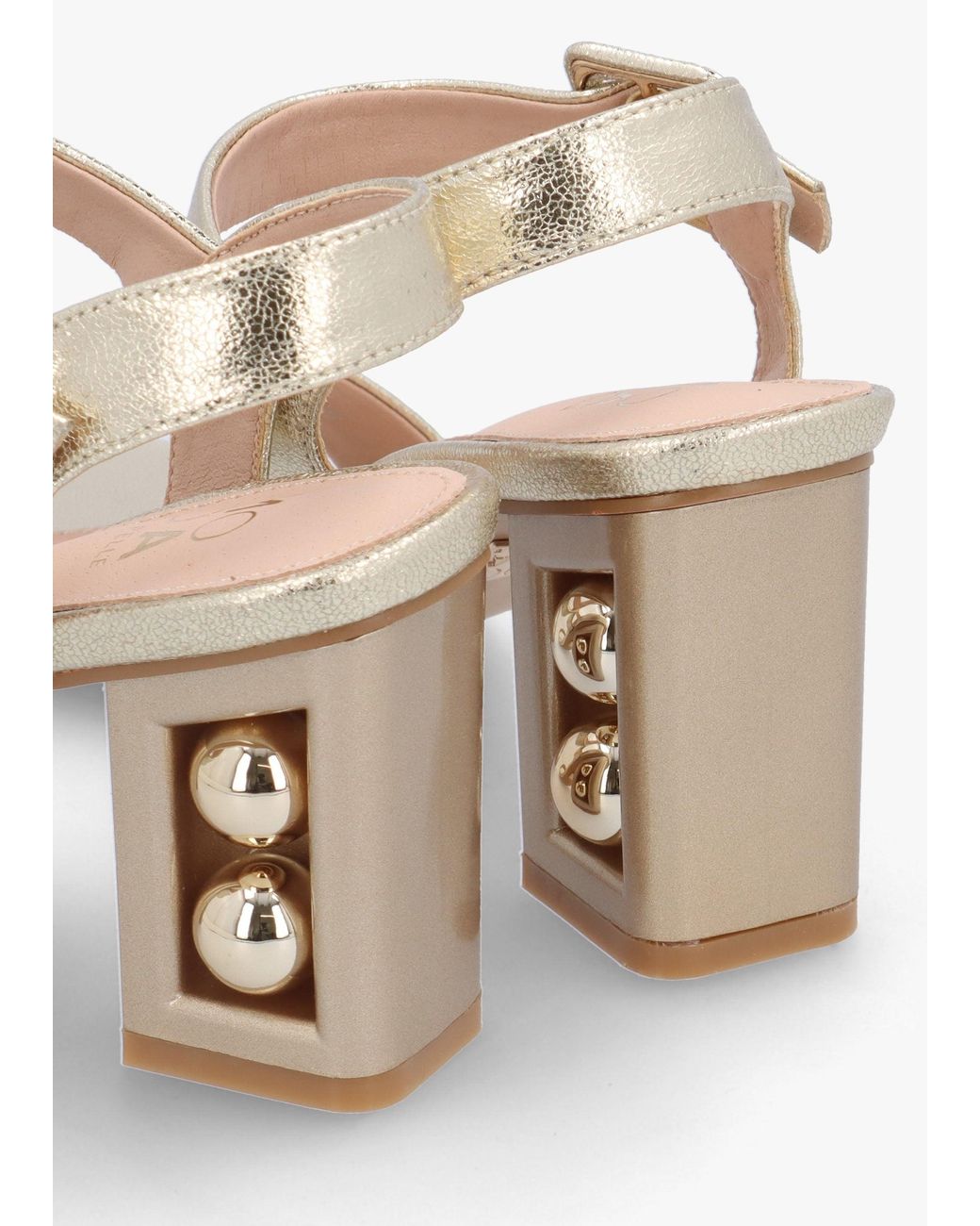 Moda In Pelle White Sandypearl Leather Heeled Sandals