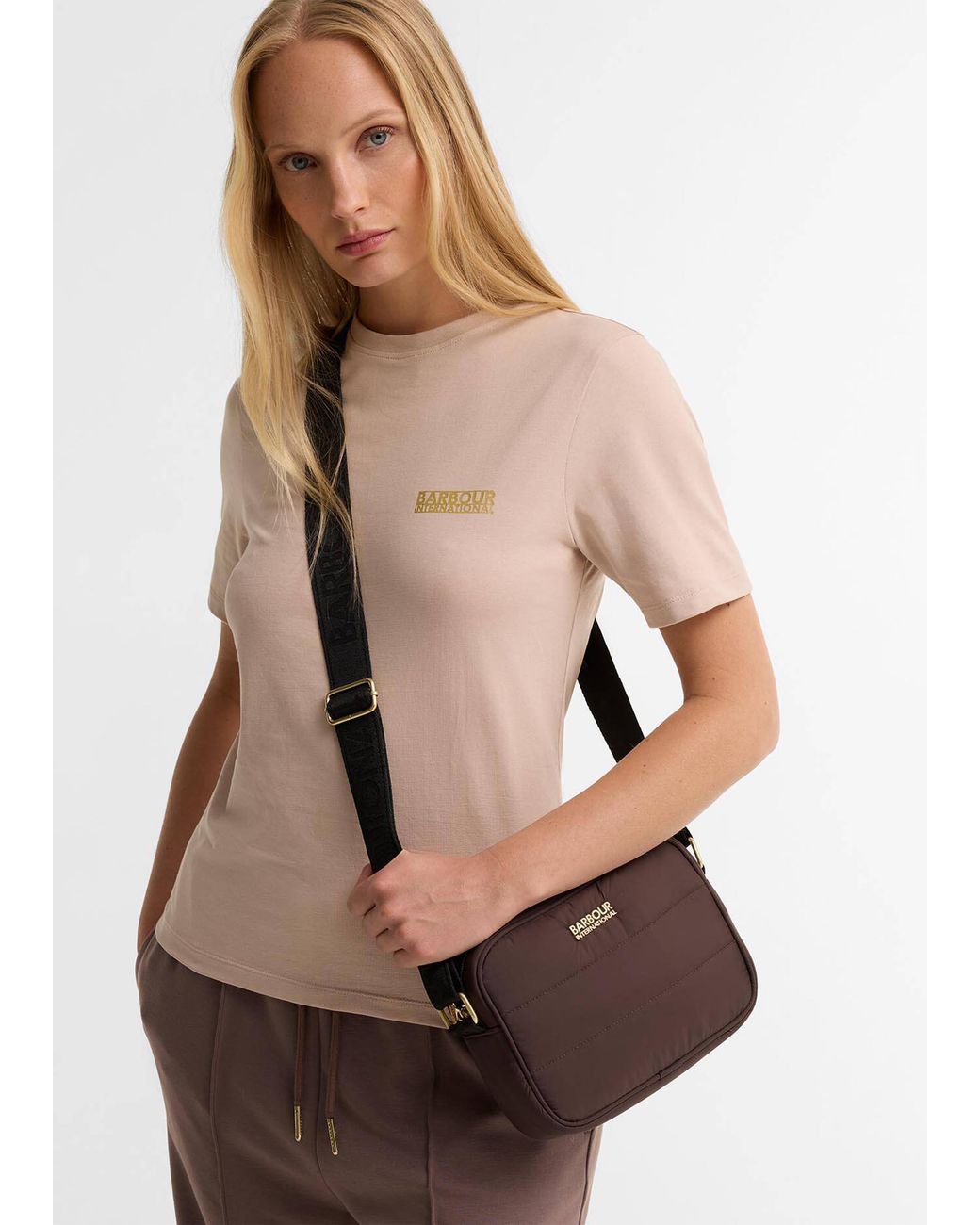 Barbour Brown Monaco Baffle Quilted Truffle Cross-Body Bag