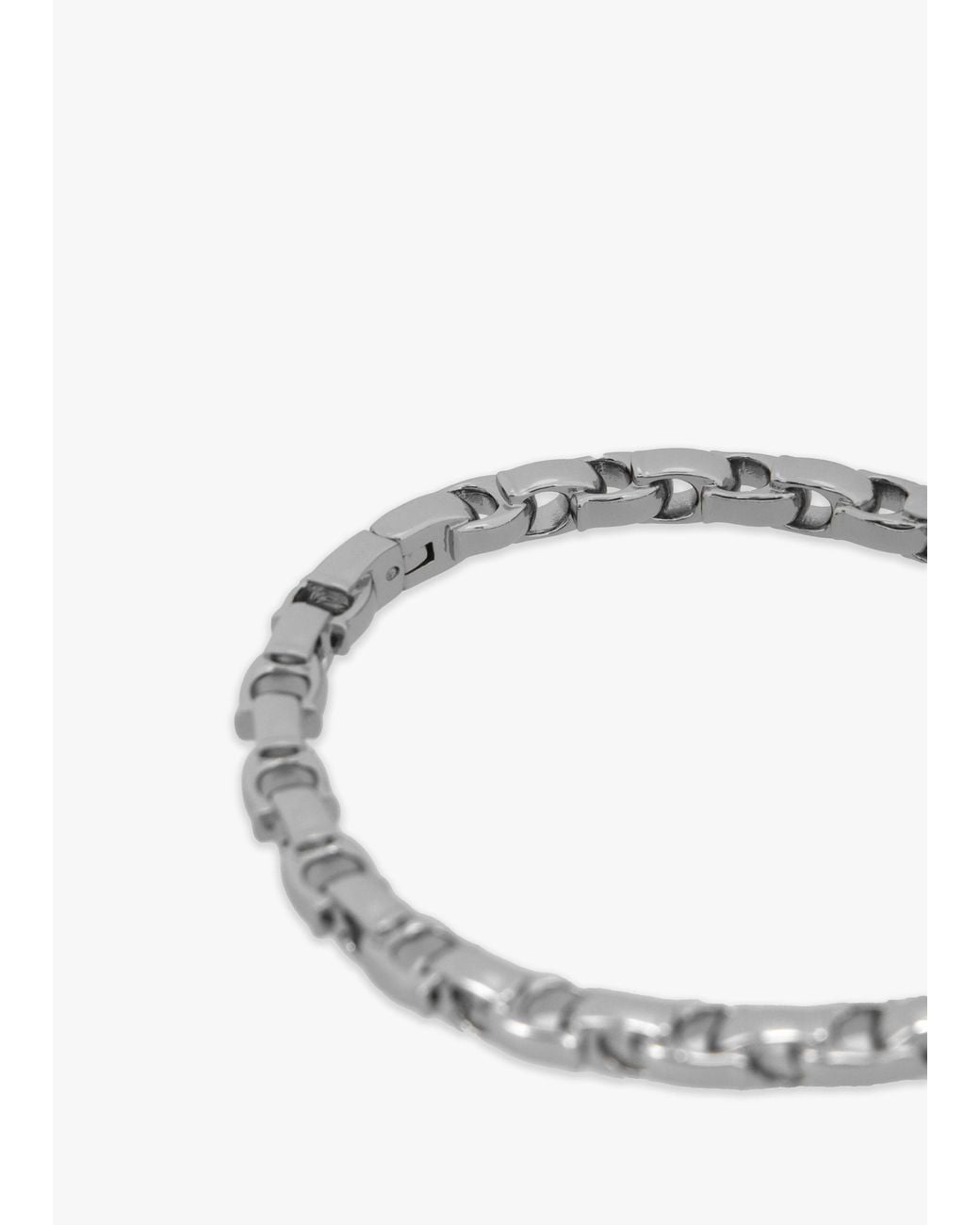 COACH White Signature Chain Hinged Bangle