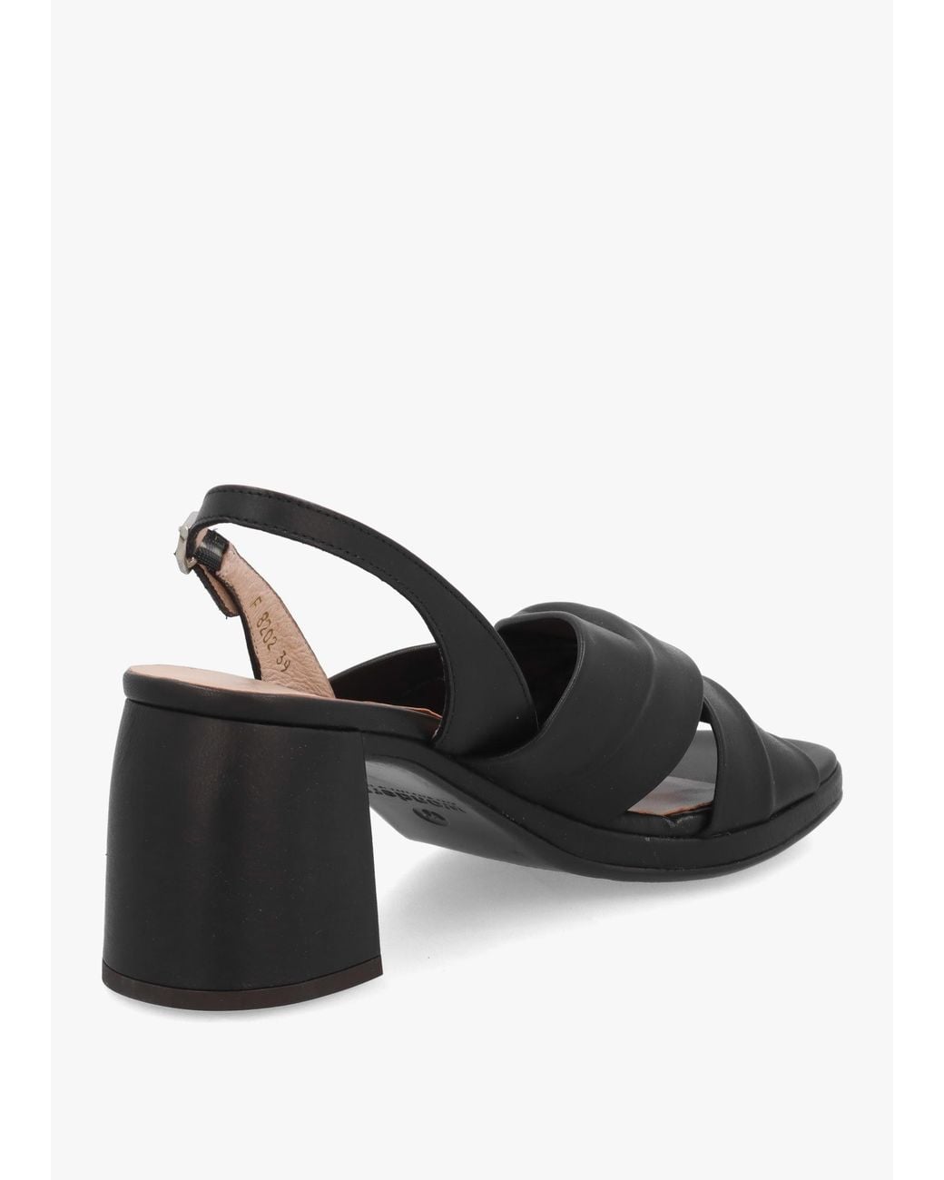 Wonders Black F-8202 Block Heel Sandals