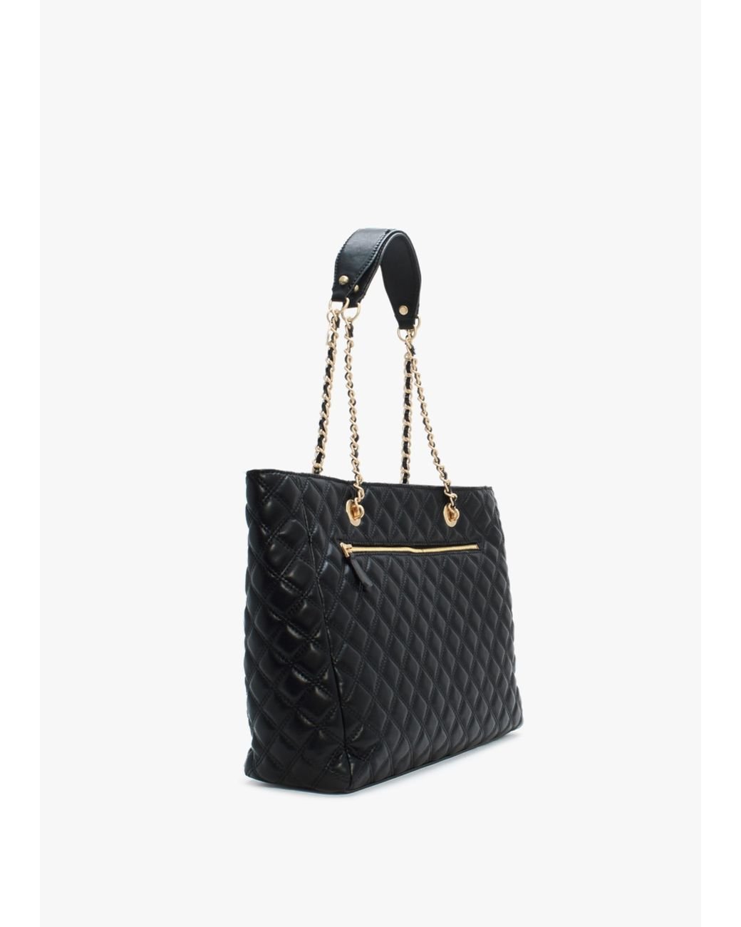 Guess Giully Black Quilted Tote Bag Lyst Australia