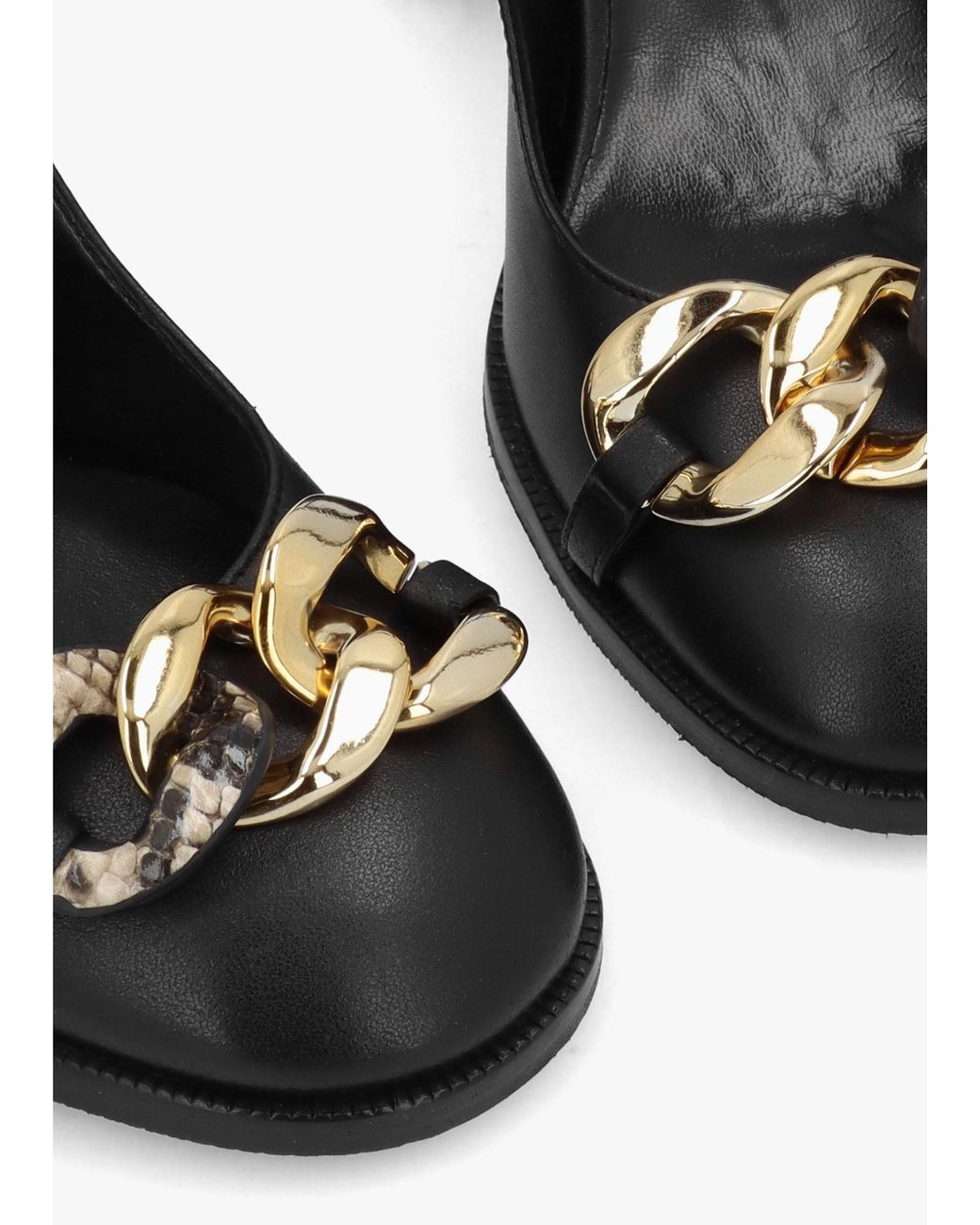 【関税込み】See by Chloe ブラック Chain Line ローファー See By Chloé Chain Line leather loafers See by Chloe