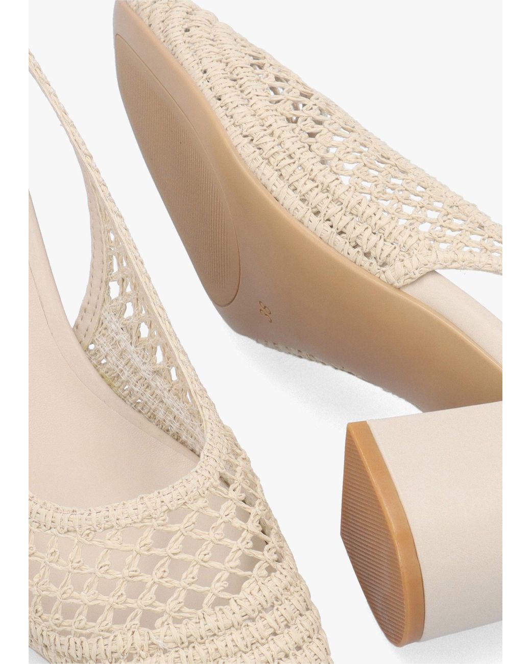 Daniel White Rosie Woven Sling Back Heeled Court Shoes