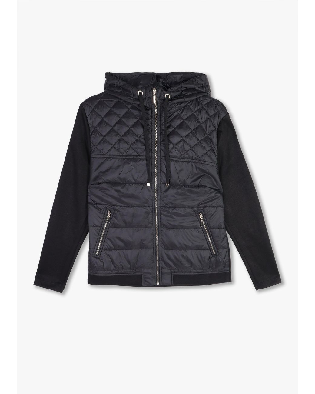 Elena Wang Black Quilted Lightweight Hoody