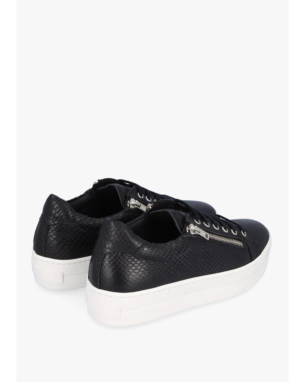 Daniel White Tippie Leather Reptile Double Zip Trainers