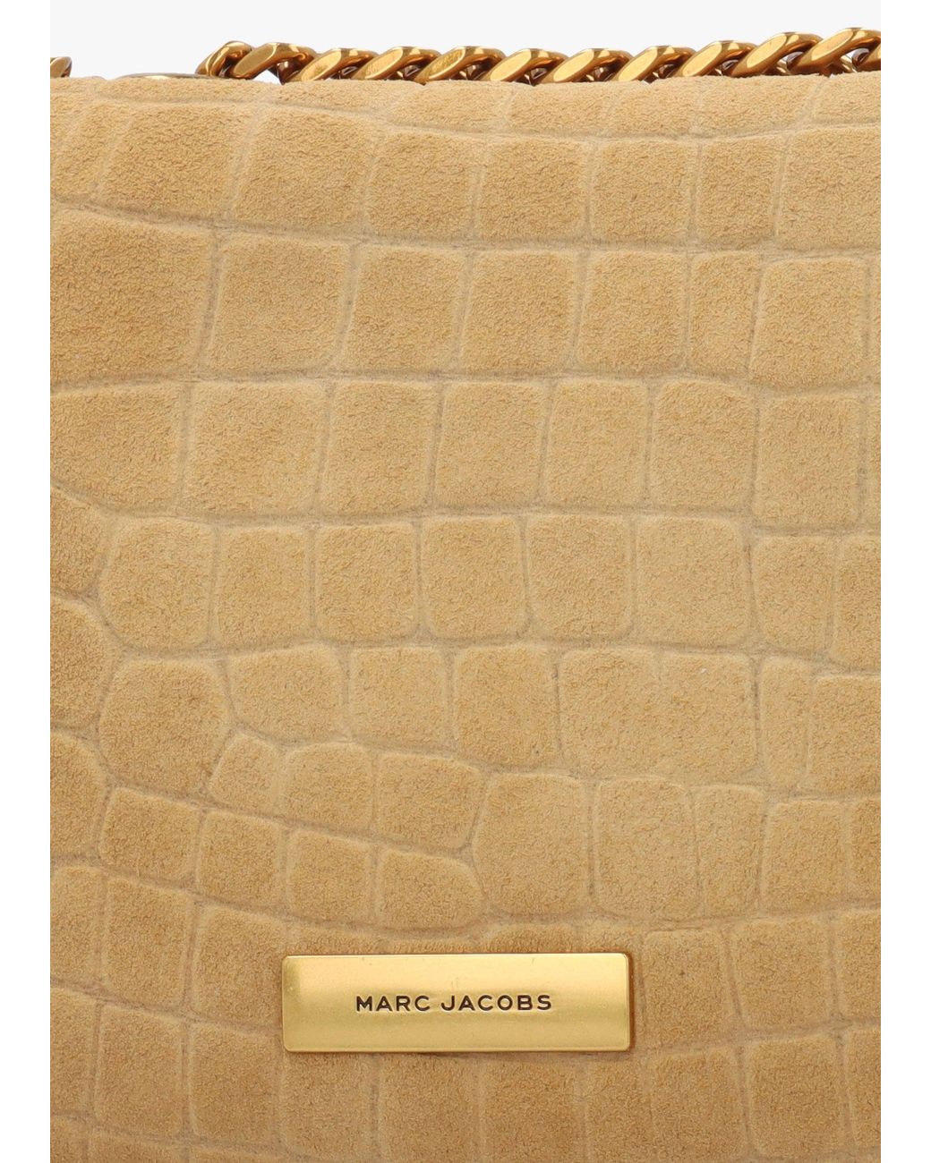 Marc Jacobs Natural The Suede Croc Slim Dual Convertible Sahara Shoulder Bag