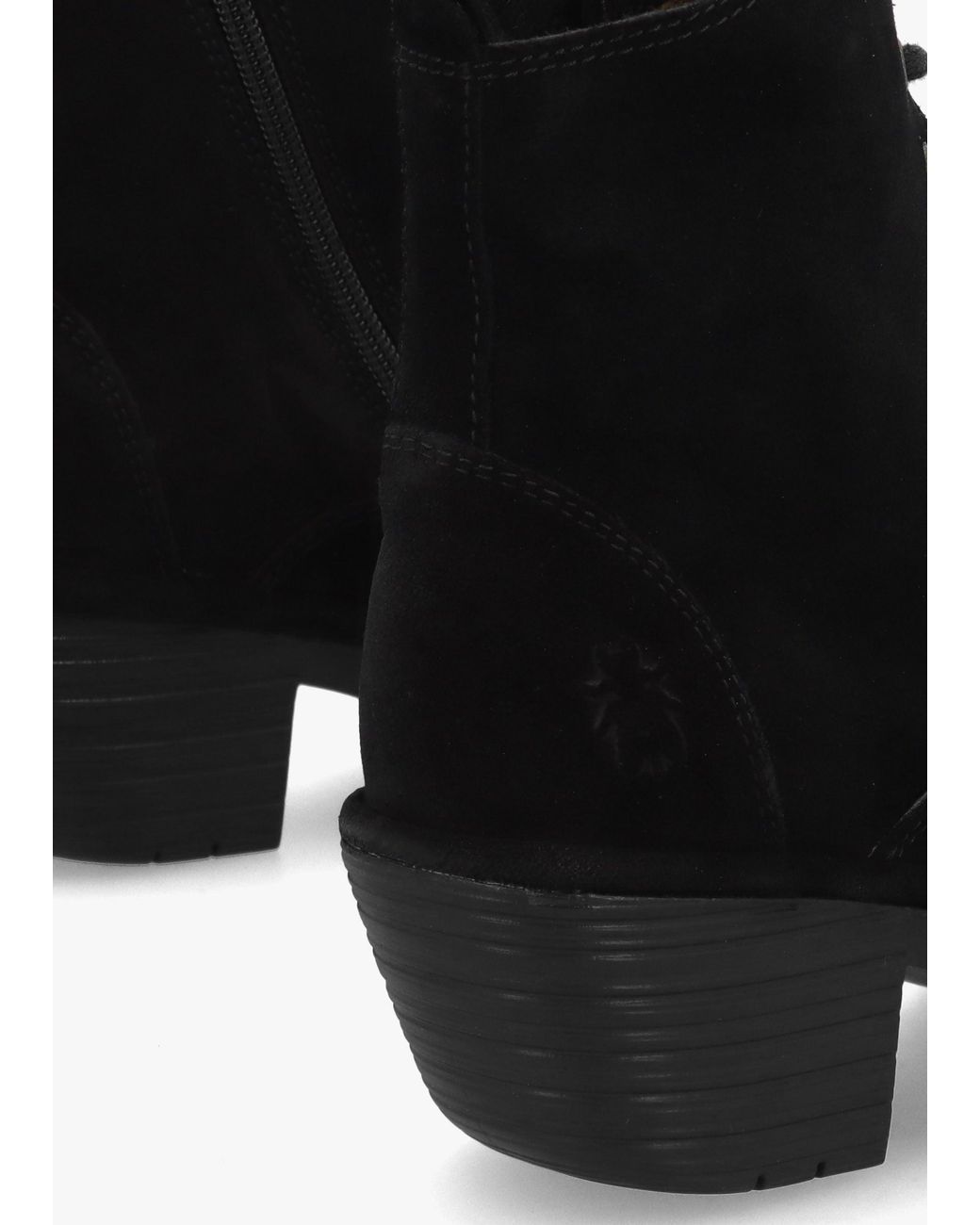 Fly London Black Wune Block Heel Ankle Boots