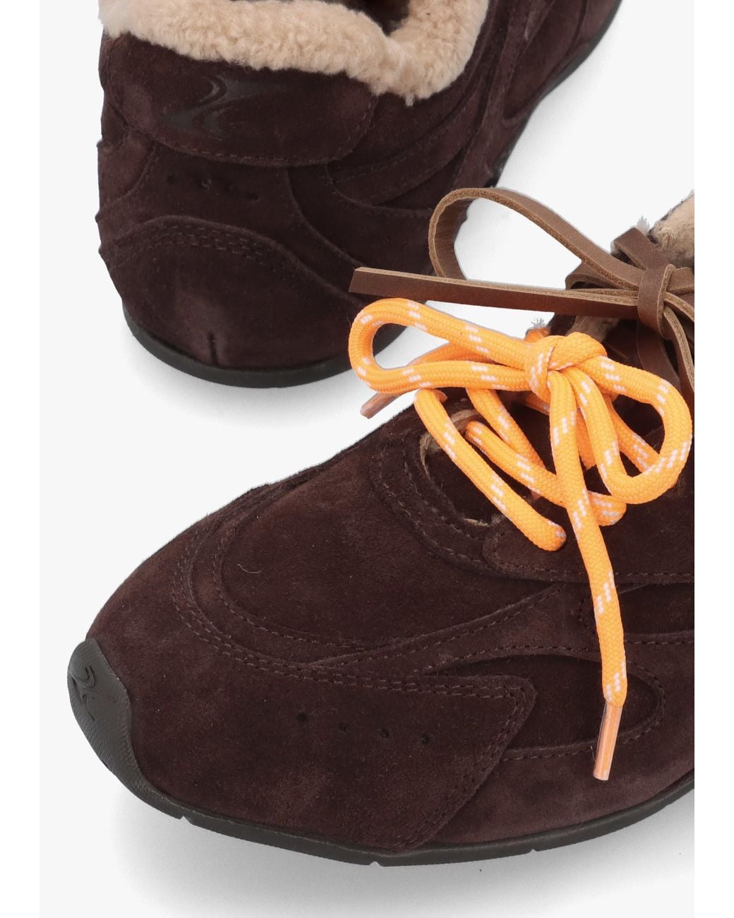 Bronx Brown Myr-Aa Shearling Low Top Trainers