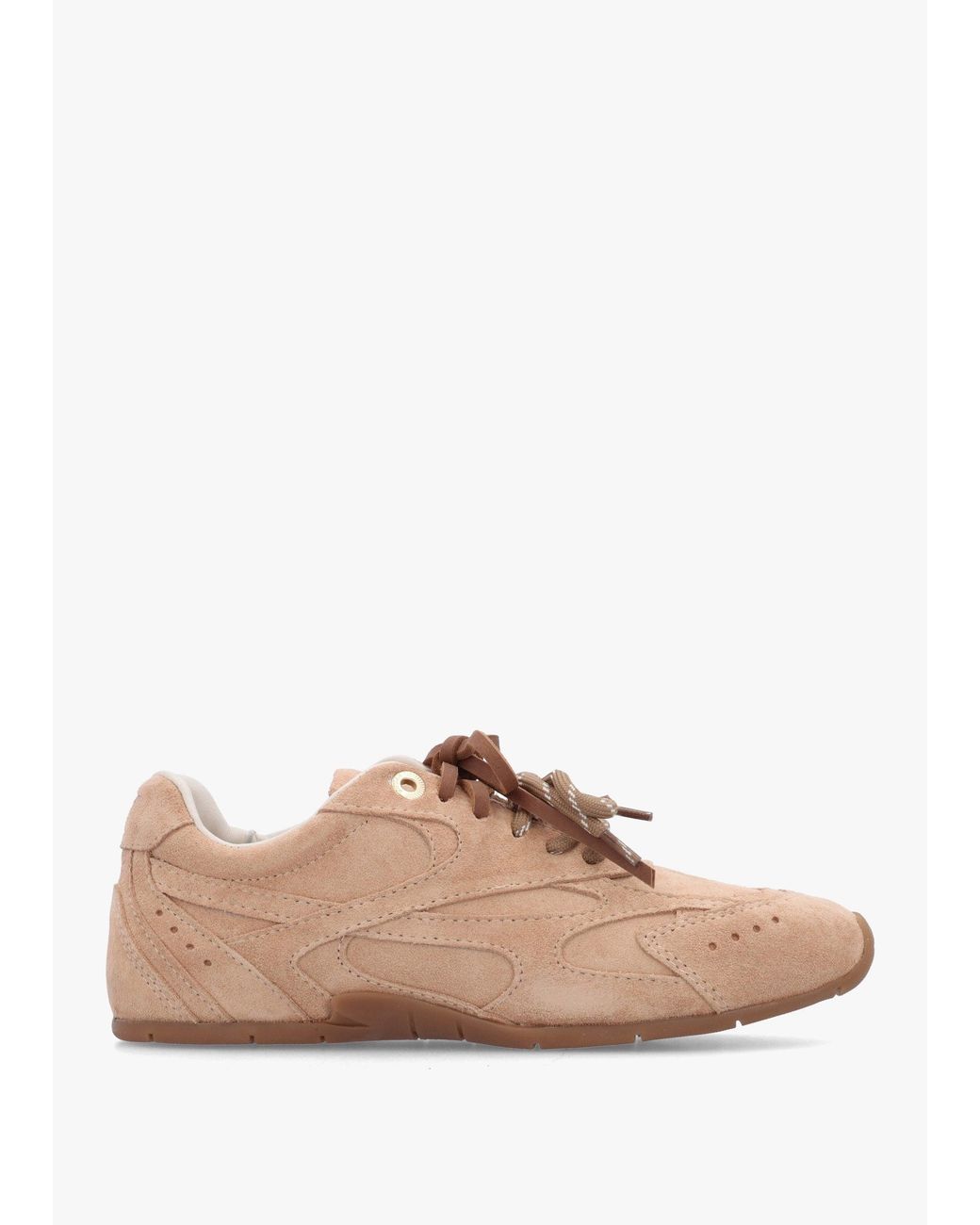 Bronx Brown Myr-Aa Mocha Mousse Suede Low Top Trainers