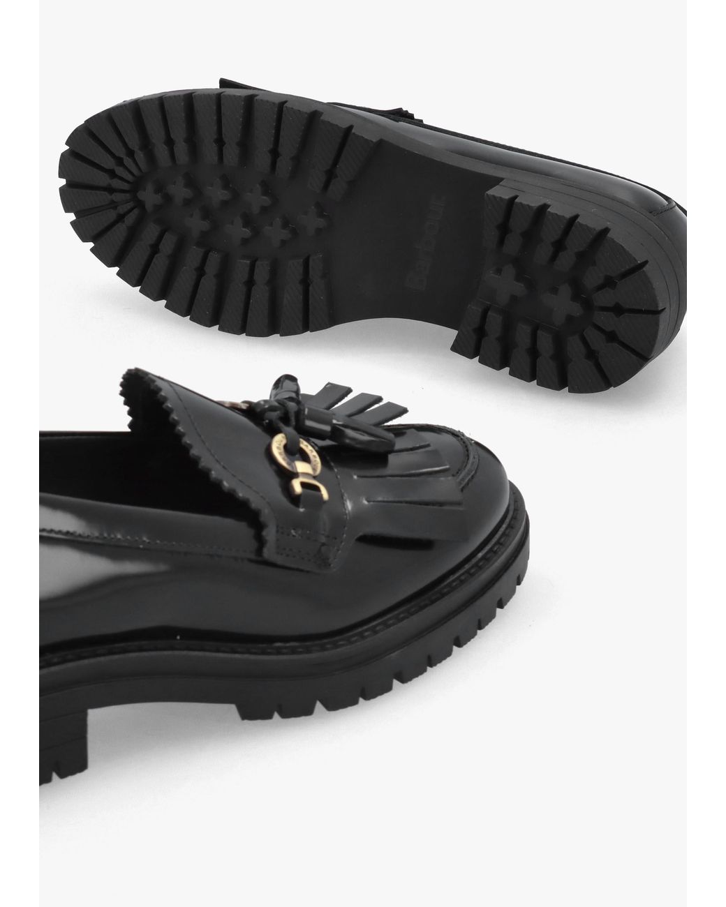 Barbour Black Ava Leather Loafers