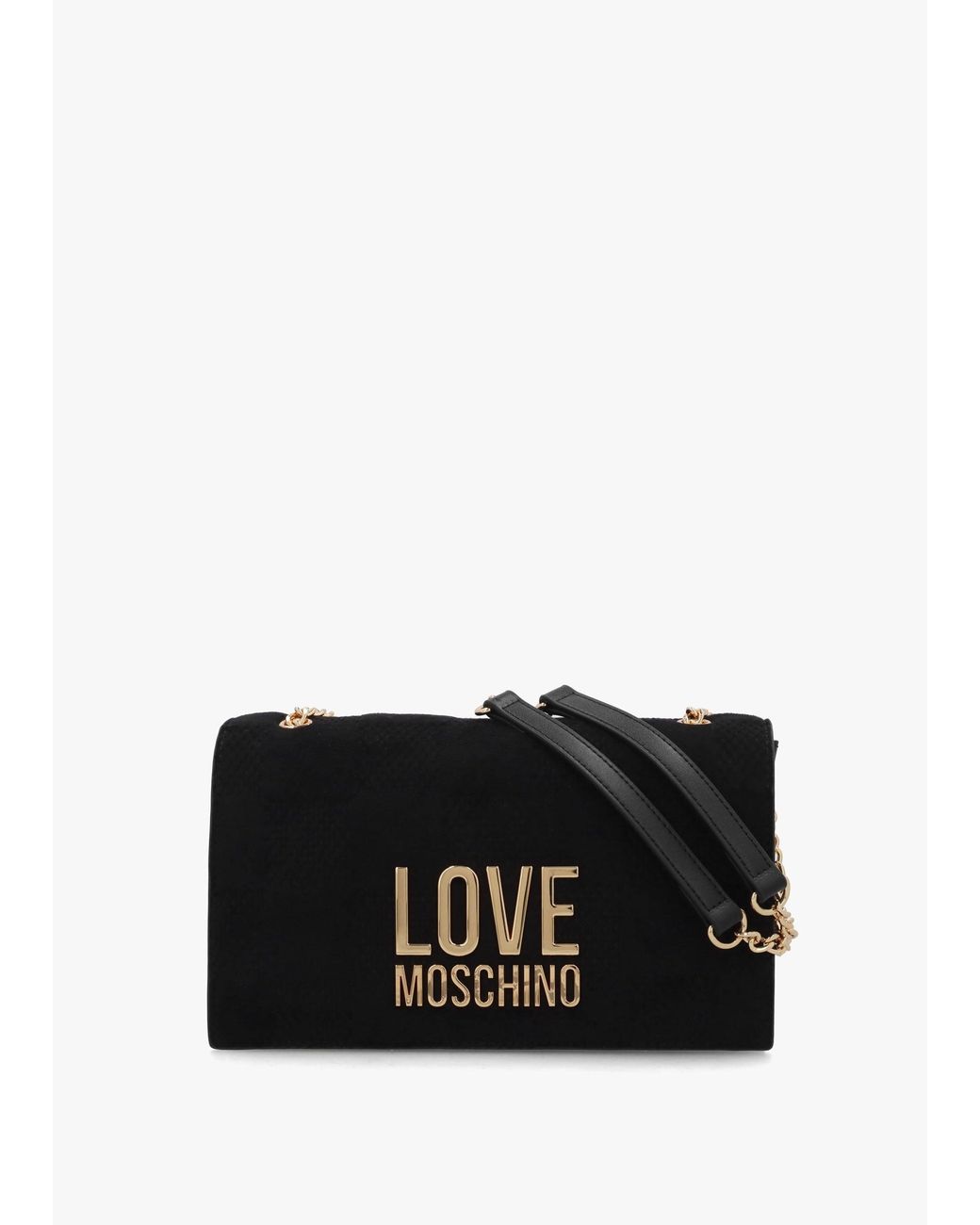 Love Moschino Black Checkerboard Chain Nero Shoulder Bag